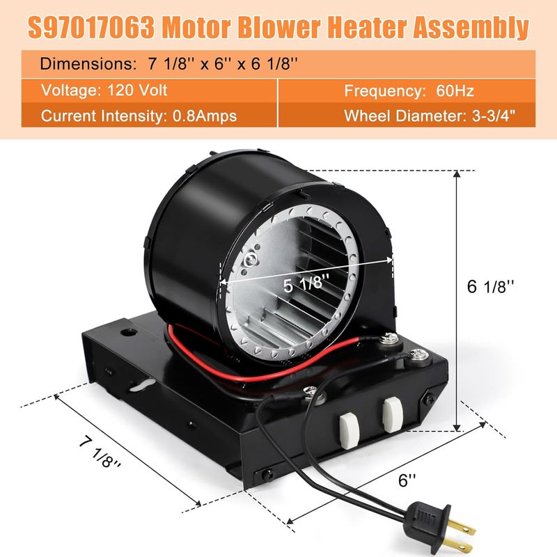 Criditpid S97017063 Heater Motor Assembly Replacement for Broan NuTone 655, 656, 658, 659, 655-C, 655-B, 655-A, 655F, 695, 695-B, 695-D, HFL695 Blower Fan Bathroom Exhaust Fan Motor for NuTone Heater - Image 2